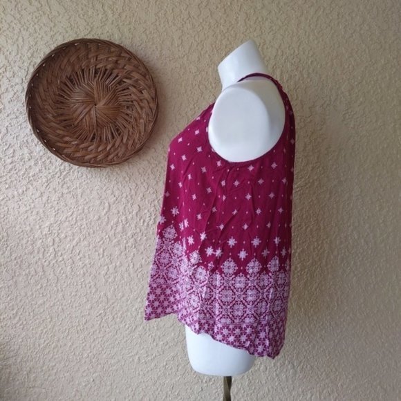 Torrid  GEO PRINT CHALLIS HI-LO MOCK NECK TANK TOP‎ - Picture 6 of 8